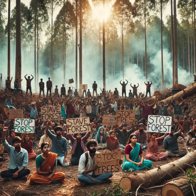 تیلنگانہ میں 400 ایکڑ جنگل کی کٹائی: تیلنگانہ میں بڑے پیمانے پر جنگلات کی کٹائی کے خلاف طلبا اور عوام کا احتجاج، ماحول کے تحفظ کا مطالبہ
